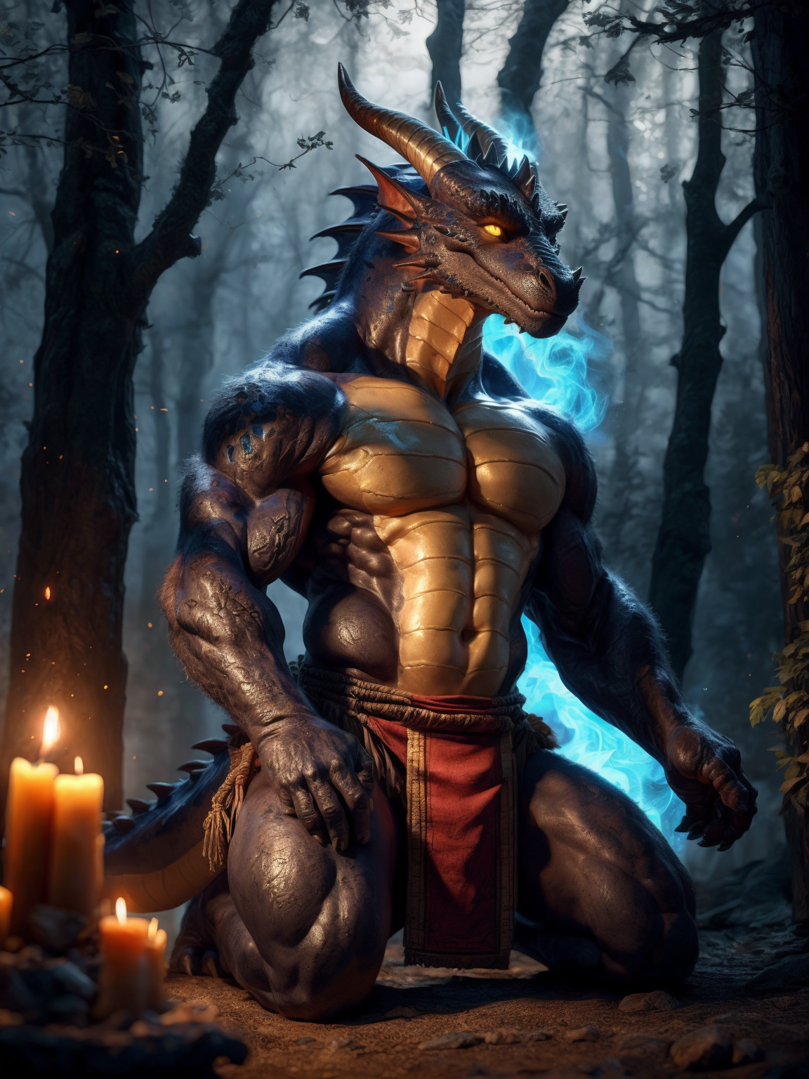 51744-2889590064-solo, male, (muscular), shaman, (male anthro dragon_1.3), (black body_1.1), white belly, (kneeling_1.3), (kemono_1.4) (praying_1.png